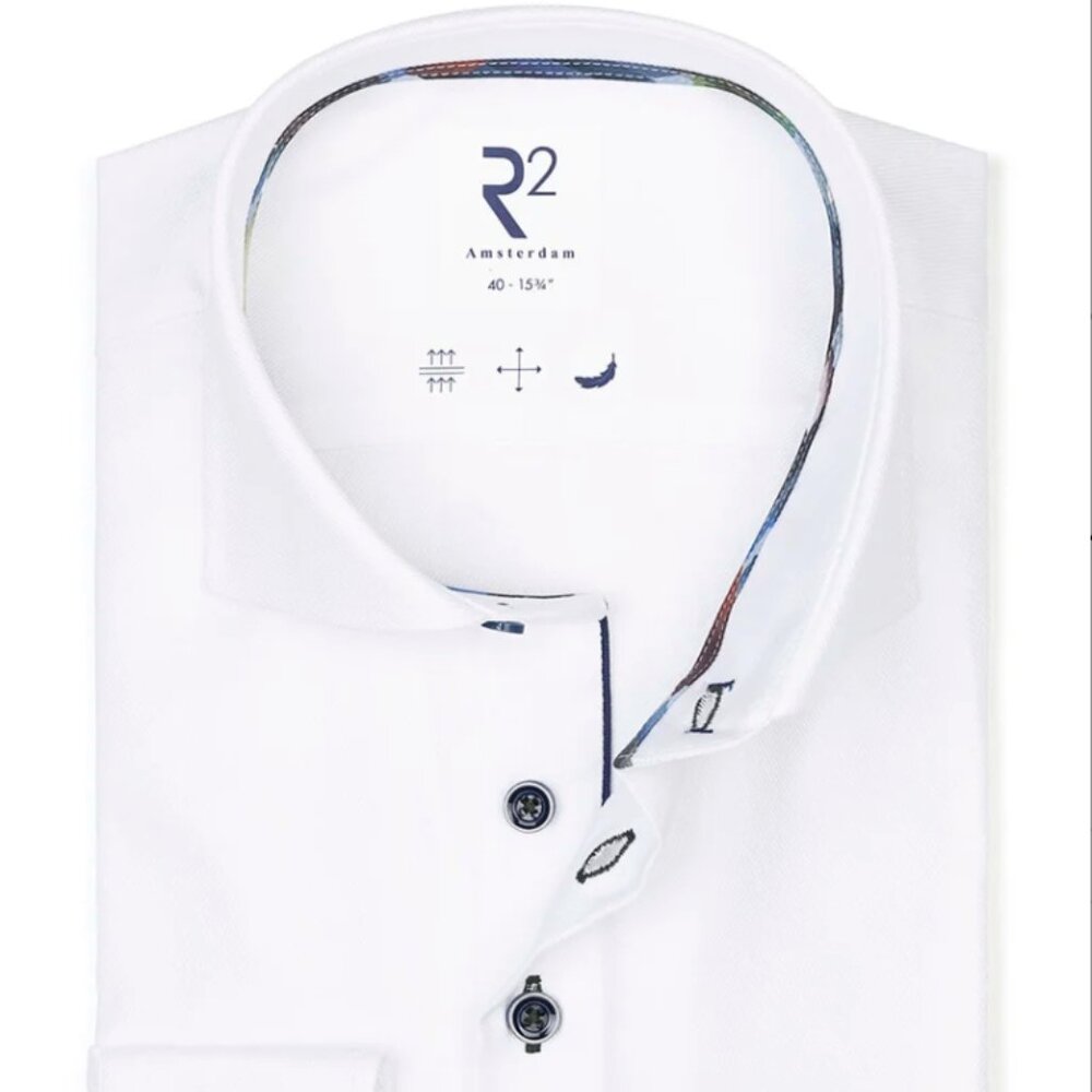 R2 Amsterdam White Heavy Twill Cotton Shirt
